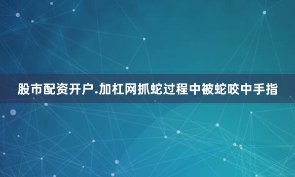 股市配资开户.加杠网抓蛇过程中被蛇咬中手指