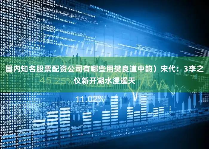 国内知名股票配资公司有哪些用樊良道中韵）宋代：3李之仪新开湖水浸遥天